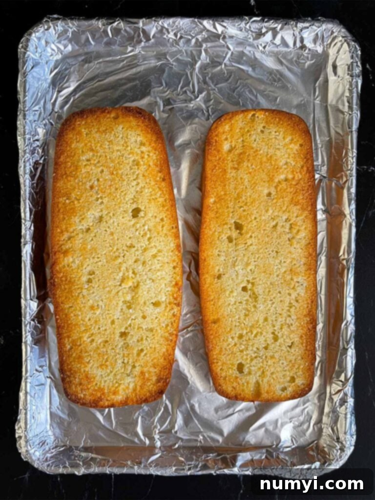 Toasted Italian bread.