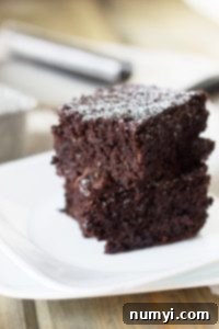 A perfectly baked square of Zucchini Brownie