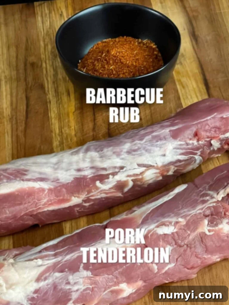 Succulent Smoked Pork Tenderloin 3 Ingredients needed to make smoked pork tenderloins.