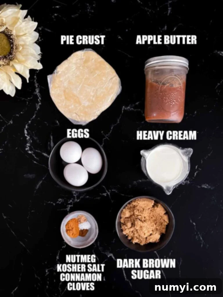 Homemade Apple Butter Pie 3 Ingredients needed to make apple butter pie.