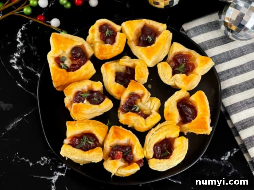 Baked Cranberry brie bites.