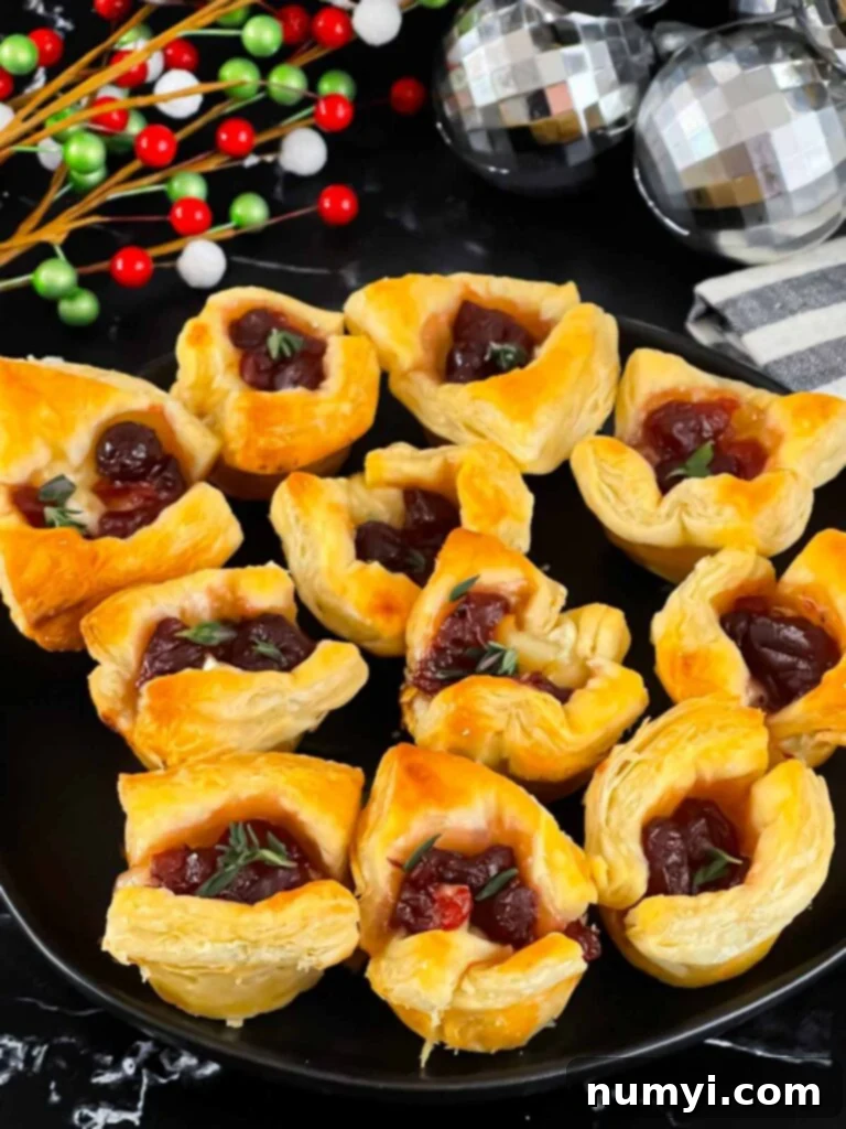 Baked Cranberry brie bites.