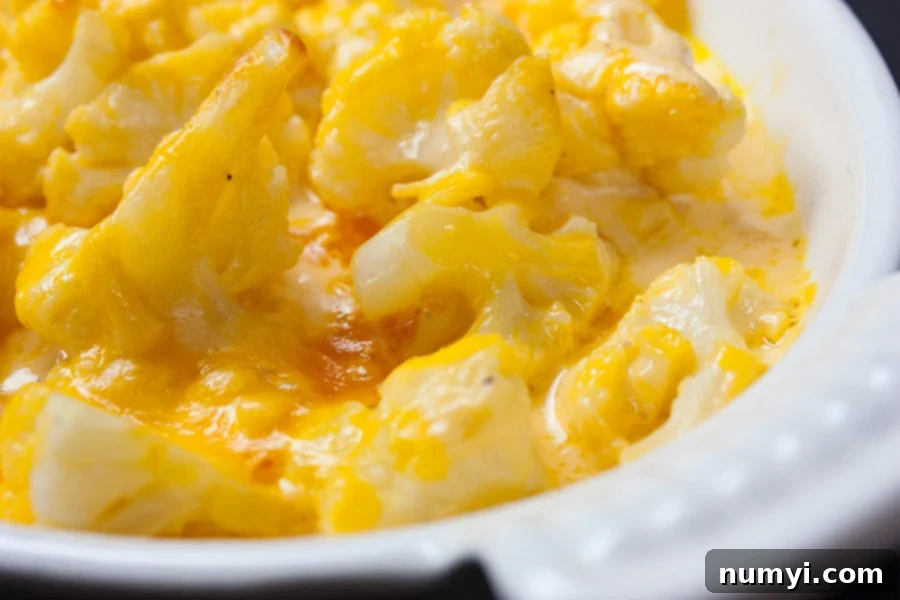Creamy Cauliflower Mac and Cheese 3 Cauliflower Mac and Cheese - Low carb, keto, creamy, cheesy and decadent! You don't need the pasta!