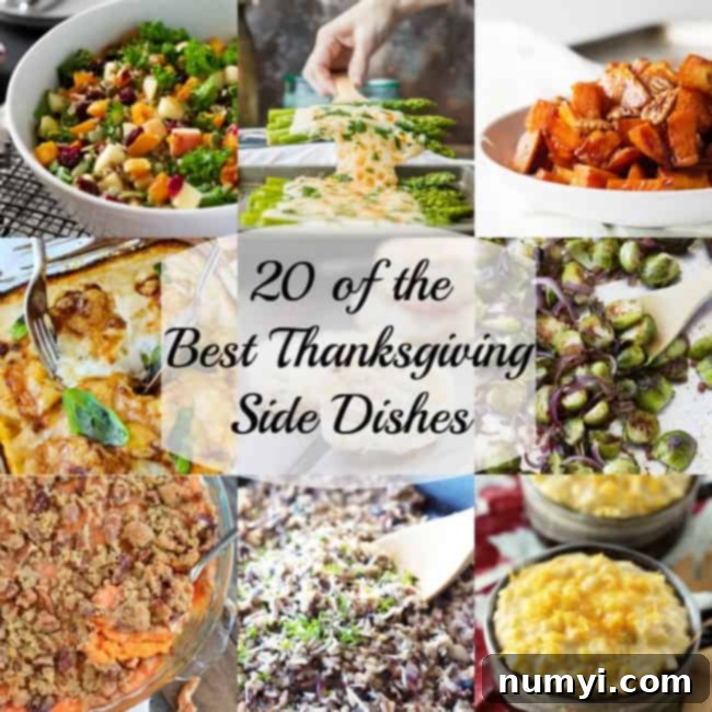 A vibrant spread of various Thanksgiving side dishes, showcasing a festive holiday meal ready to be enjoyed by family and friends.