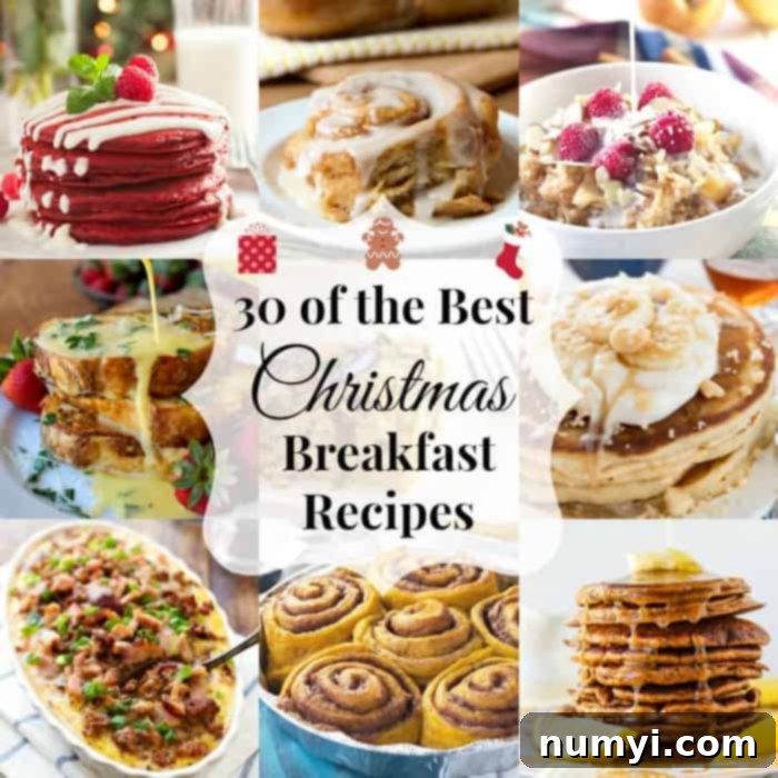 A beautiful spread of festive Christmas breakfast dishes, showcasing the joy of holiday mornings.