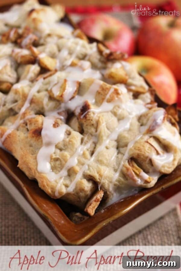Warm and delicious Apple Pull Apart Bread, perfect for sharing on Christmas morning.