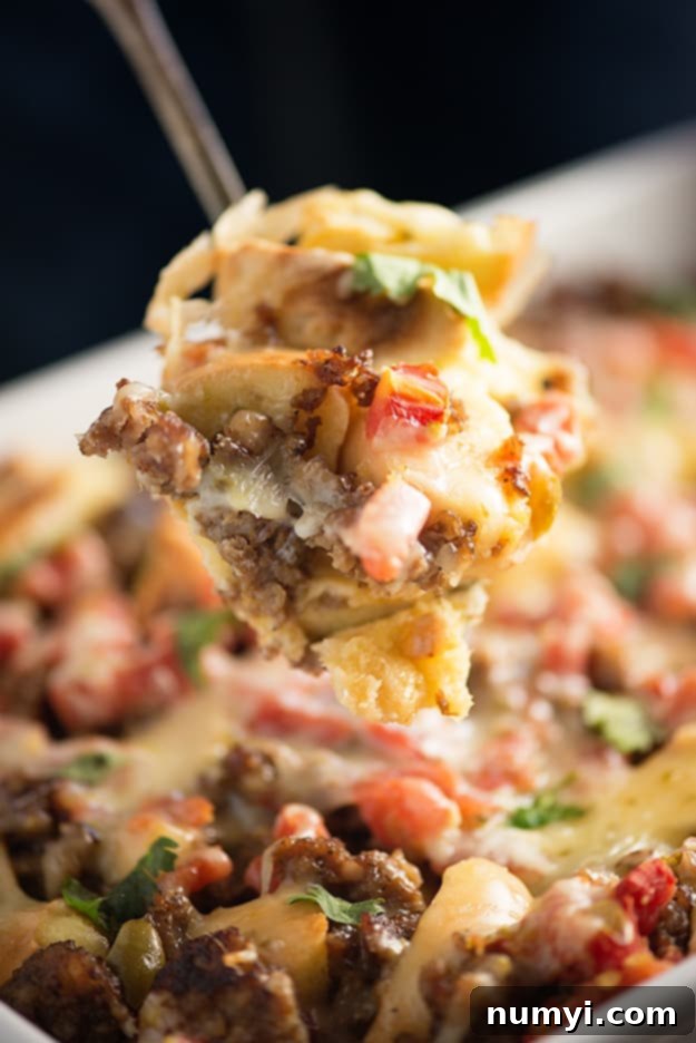 Spicy Mexican Bagel Breakfast Casserole, a unique and flavorful twist for Christmas morning.