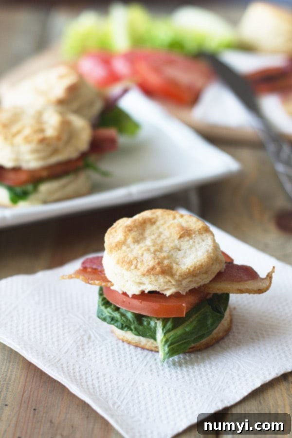 BLT Biscuit Sliders -perfect little sandwiches for entertaining and you can use store bought dough too! | countrysidecravings.com