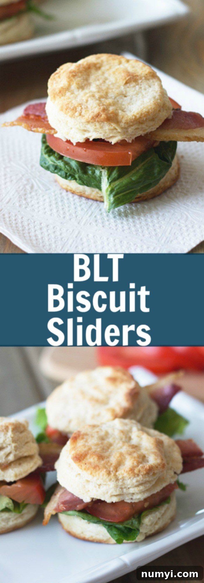 BLT Biscuit Sliders -perfect little sandwiches for entertaining and you can use store bought dough too! | countrysidecravings.com