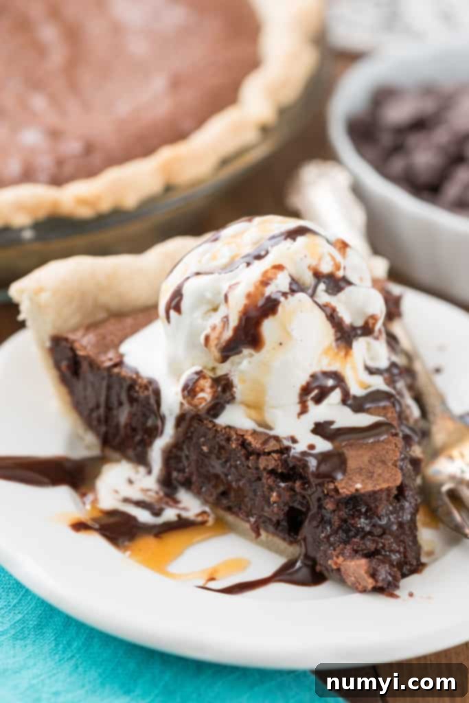 Rich and fudgy Best Brownie Pie from scratch, a delightful and comforting dessert