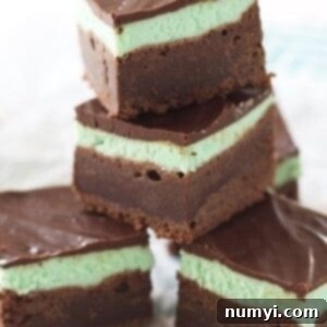 Close-up of Mint Brownies recipe