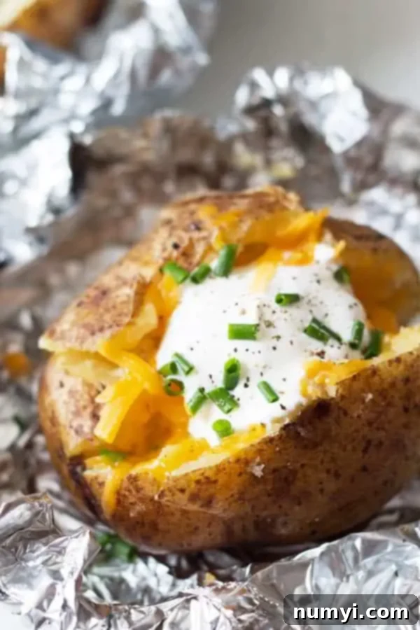 closeup: loaded slow cooker baked potato