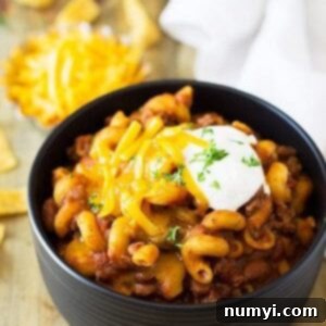 Image of the final Chili Mac dish