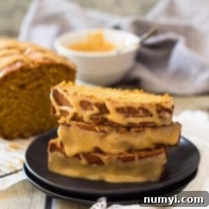 Moist Pumpkin Bread with Cream Cheese Caramel Icing