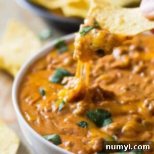 Homemade Chili Cheese Dip in a Slow Cooker