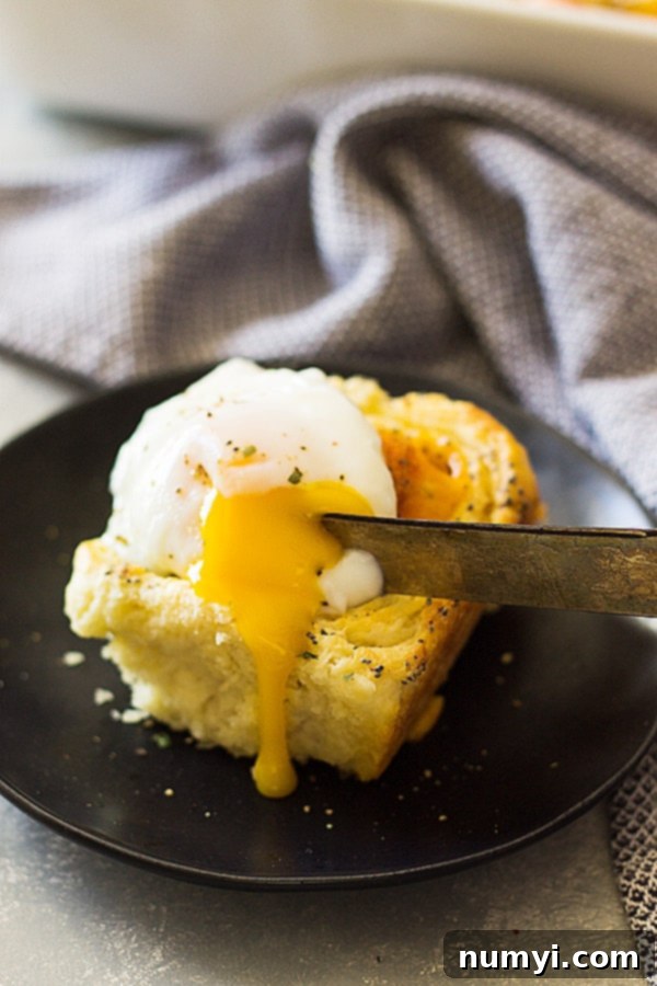 Baked Ham and Cheddar Biscuit Rolls arranged in a baking dish, showcasing their golden crust and enticing texture before being served.