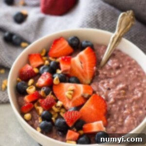 Overnight Slow Cooker Berry Oatmeal 6 Slow Cooker Berry Oatmeal with steel cut oats and mixed berries, a healthy crockpot breakfast for busy mornings.
