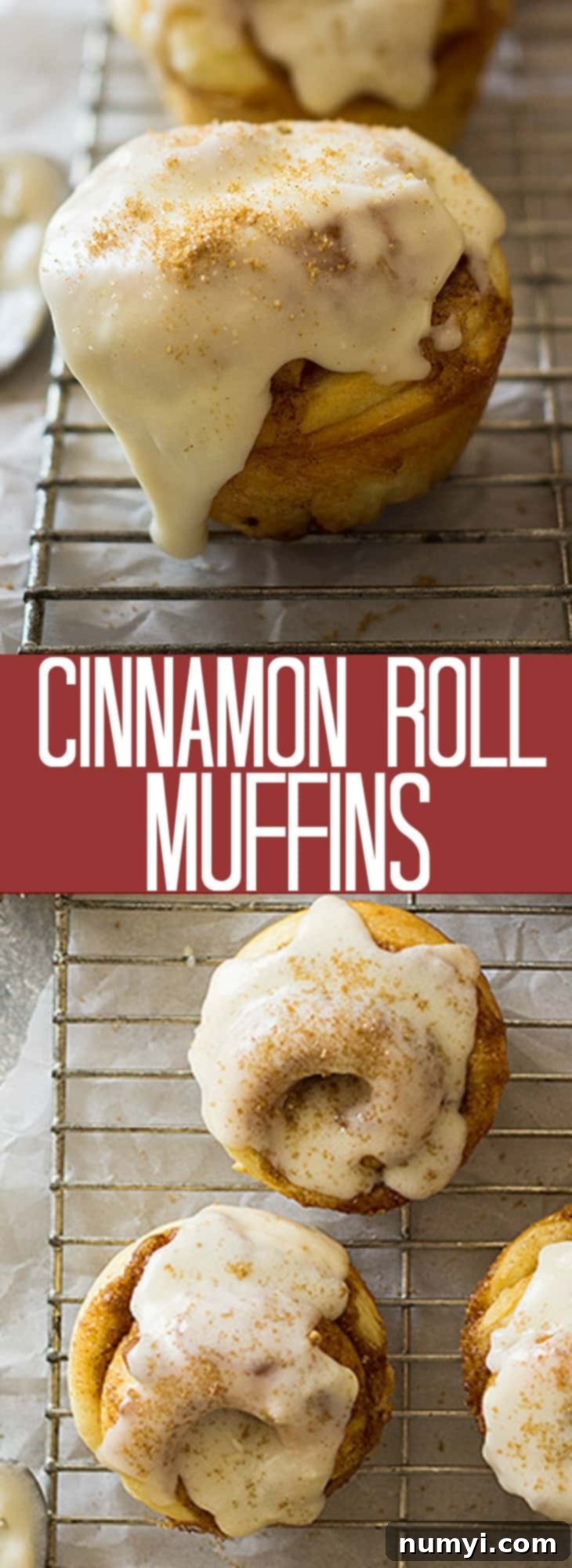 A large batch of cinnamon roll muffins in a rustic baking tin, ready to be served.