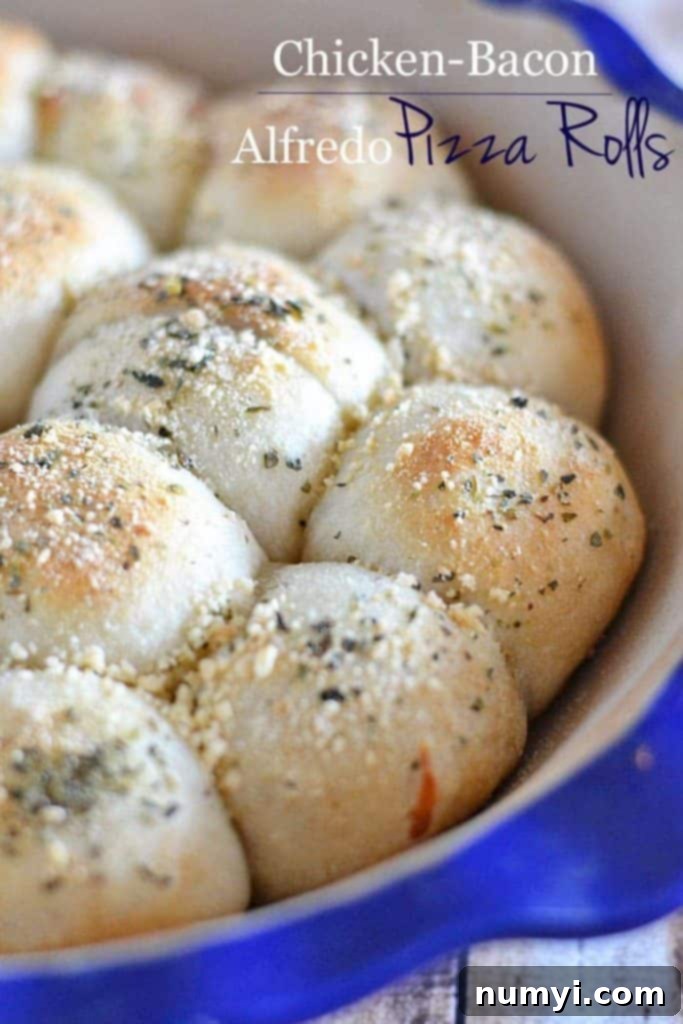 Chicken Bacon Alfredo Pizza Rolls