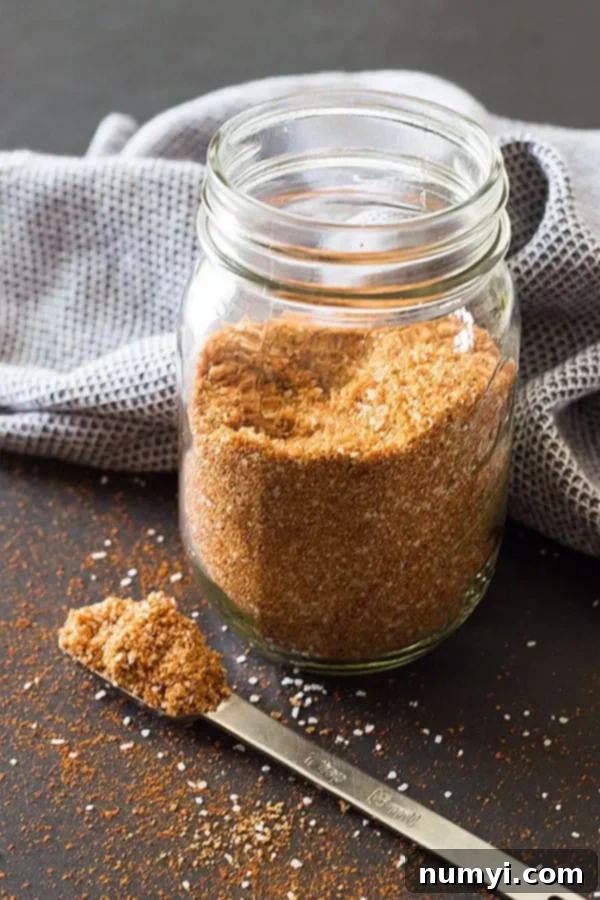 mason jar filled with pork dry rub recipe