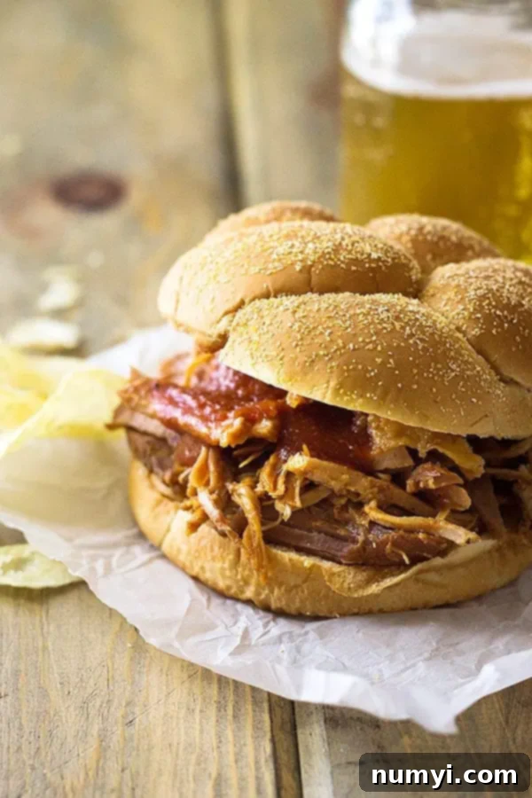 side view: sandwiches with texas style BBQ sauce
