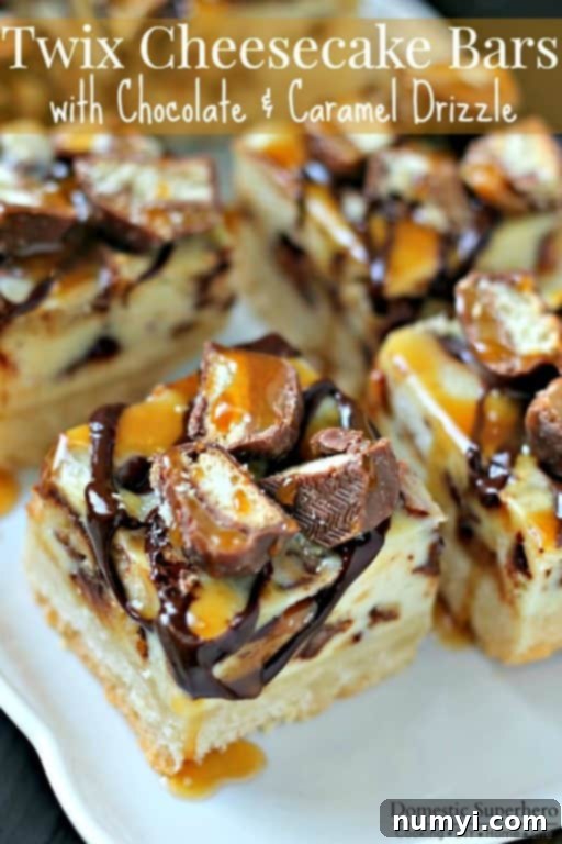 Decadent Twix Cheesecake Bars