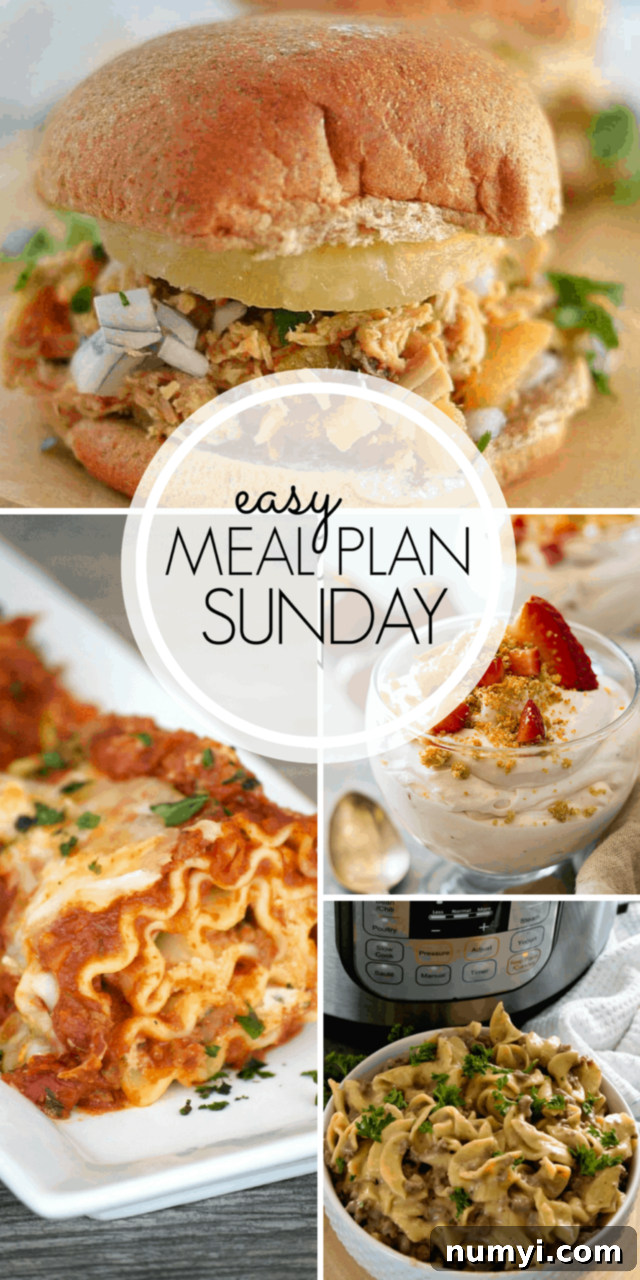 Pin for Pinterest: Easy Meal Plan Sunday - Weekly Recipe Ideas