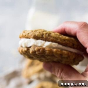 These Homemade Oatmeal Cream Pies are filled with a delicious vanilla frosting sandwiched between two soft oatmeal cookies. Way better than the original, I promise!