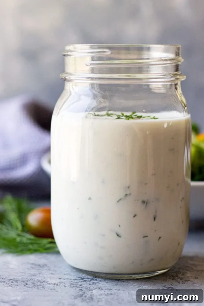 a jar of homemade ranch dressing to complete this veggie platter