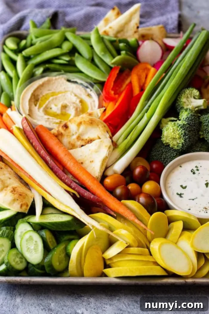 a close up of a gorgeously arranged vegetable platter