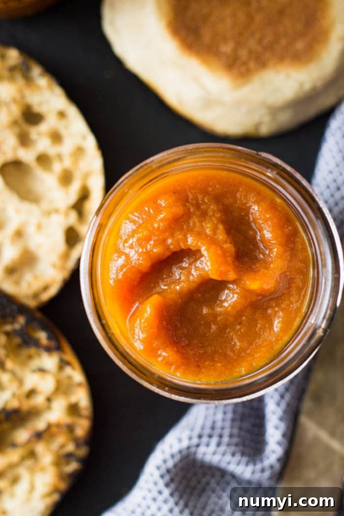 This Easy Pumpkin Butter is a great fall time treat. It's filled with spice and naturally sweetened!