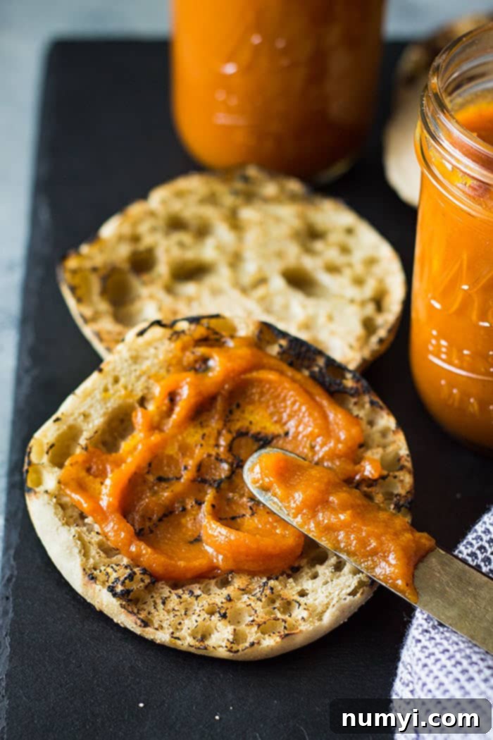 This Easy Pumpkin Butter is simple and delicious! It's filled with spices and naturally sweetened!